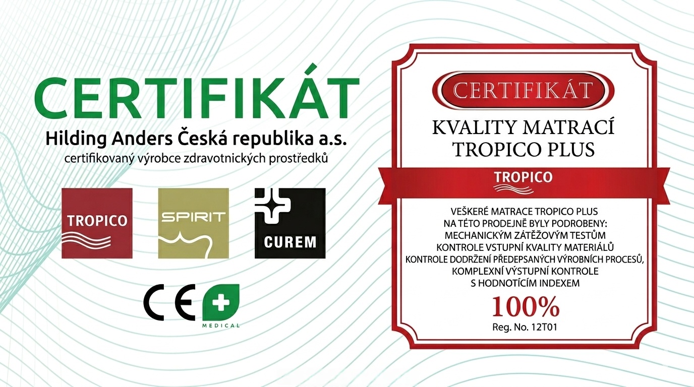 Certifikát matrace Tropico